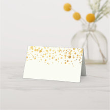 Gold Glitter Confetti Wedding Place Card