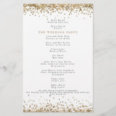 Gold Glitter Confetti Wedding Program (Achterkant)