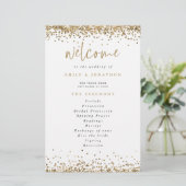 Gold Glitter Confetti Wedding Program (Staand voorkant)