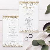 Gold Glitter Confetti Wedding Program