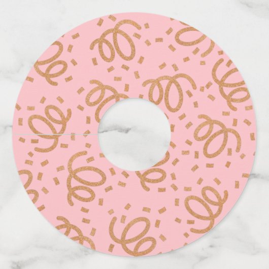 Gold Glitter Confetti Wijnglaslabel (Voorkant)