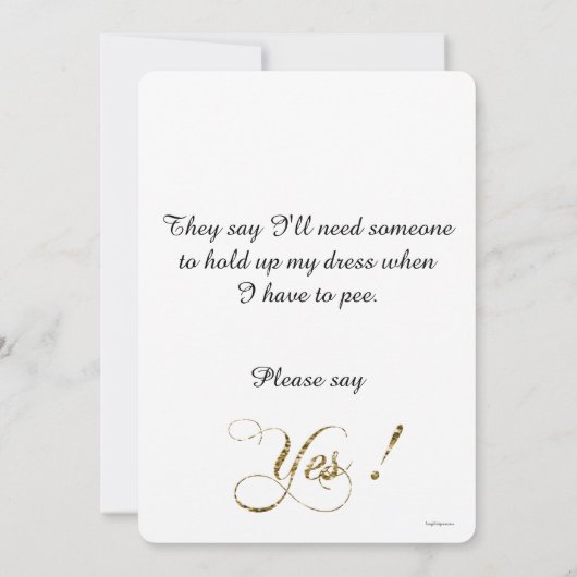 Gold Glitter, Confetti, wil je mijn bruidsmeisje z Kaart (Achterkant)