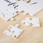 Gold Glitter Confetti Wordt jij mijn Bloemenmeisje Legpuzzel (Zijkant)