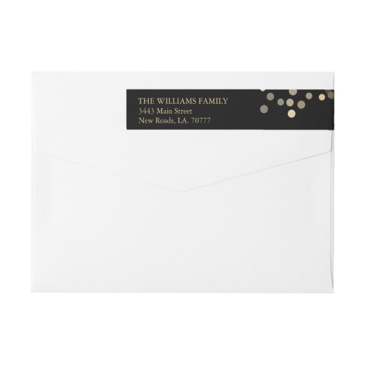 Gold Glitter Confetti Wrap Label (Achterkant)