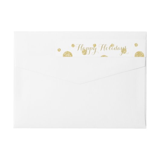 Gold Glitter Confetti Wrap rond label (Achterkant)