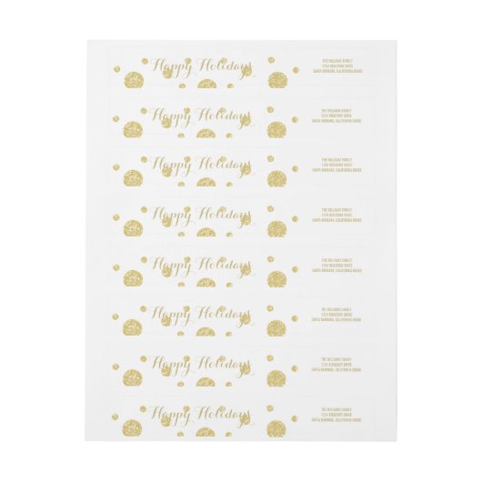 Gold Glitter Confetti Wrap rond label (Vel)