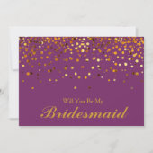 Gold Glitter Confetti Zal je mijn Bridesmaid zijn? Kaart (Voorkant)