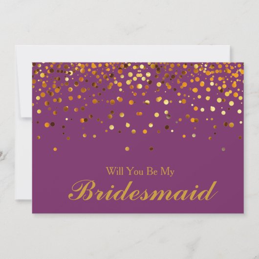 Gold Glitter Confetti Zal je mijn Bridesmaid zijn? Kaart (Voorkant)