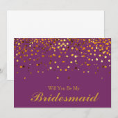 Gold Glitter Confetti Zal je mijn Bridesmaid zijn? Kaart (Voorkant / Achterkant)