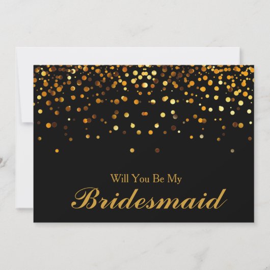 Gold Glitter Confetti Zal je mijn Bridesmaid zijn? Kaart (Voorkant)