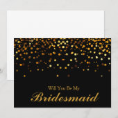 Gold Glitter Confetti Zal je mijn Bridesmaid zijn? Kaart (Voorkant / Achterkant)