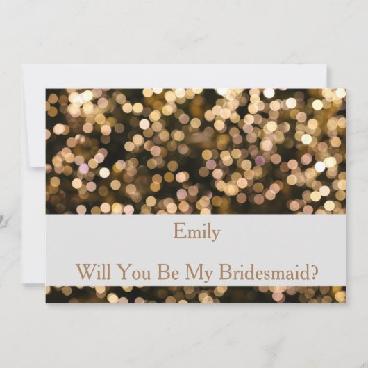 Gold Glitter Confetti Zal je mijn Bridesmaid zijn? Kaart (Voorkant)