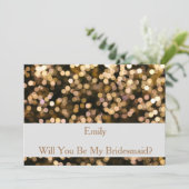 Gold Glitter Confetti Zal je mijn Bridesmaid zijn? Kaart (Staand voorkant)