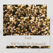 Gold Glitter Confetti Zal je mijn Bridesmaid zijn? Kaart (Voorkant / Achterkant)