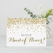 Gold Glitter Confetti... zal je mijn eerbetoon zij Kaart (Staand voorkant)