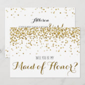 Gold Glitter Confetti... zal je mijn eerbetoon zij Kaart (Voorkant / Achterkant)