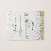 Gold Glitter Confetti Zal jij mijn Jr Bridesmaid z Legpuzzel (Horizontaal)