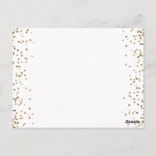 Gold Glitter Confetti zei hij dat ze douchespel ze Briefkaart (Achterkant)