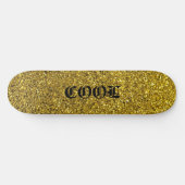 Gold Glitter Cool Skateboard Deck (Horizontaal)