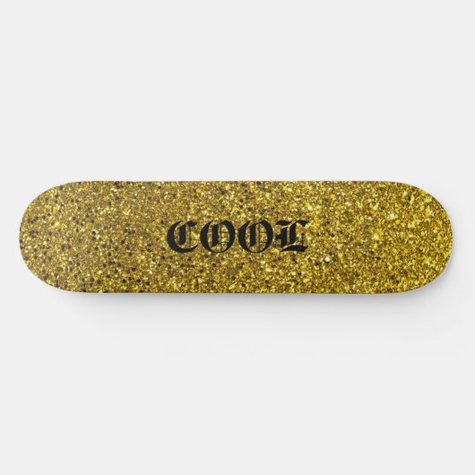 Gold Glitter Cool Skateboard Deck (Horizontaal)