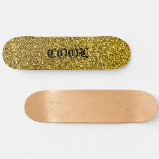 Gold Glitter Cool Skateboard Deck (Horizontaal)