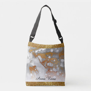 *~* Gold Glitter Copper Gold Glitter Abstract Crossbody Tas