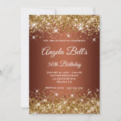 Gold Glitter Copper Ombre Fancy Monogram Kaart (Voorkant)