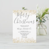 Gold Glitter Corporate of Family Kerstparty Kaart (Staand voorkant)