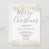 Gold Glitter Corporate of Family Kerstparty Kaart (Voorkant)