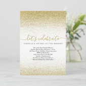 Gold Glitter Couple's Wedding Shower Uitnodiging (Staand voorkant)