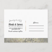 Gold Glitter Crackle Moderne Chic Save the Date Aankondigingskaart (Achterkant)