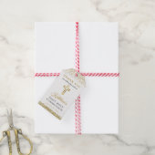 Gold Glitter Cross First Heilige Communie Dank u w Cadeaulabel (Met Touw)
