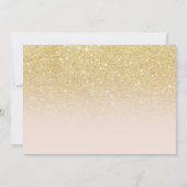Gold glitter cross-roze foto Eerste Heilige Commun Kaart (Achterkant)