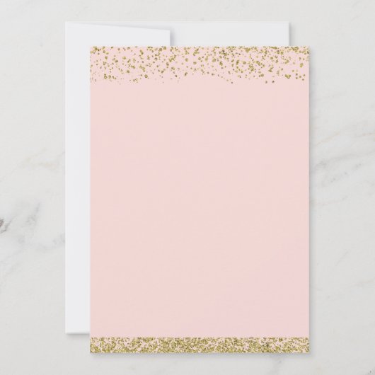 Gold Glitter Cross Script First Heilige Communie Kaart (Achterkant)