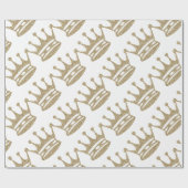 Gold Glitter Crown Cadeaupapier (Vlak)