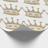 Gold Glitter Crown Cadeaupapier (Hoek)