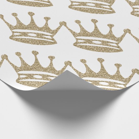 Gold Glitter Crown Cadeaupapier (Hoek)