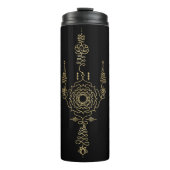 *~* Gold Glitter Crown Chakra Totem BLACK Thermosbeker (Voorkant)