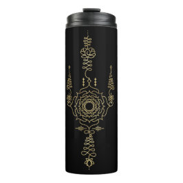 *~* Gold Glitter Crown Chakra Totem BLACK Thermosbeker