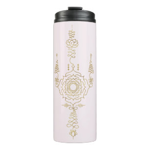 *~* Gold Glitter Crown Chakra Totem Blush Pink Thermosbeker
