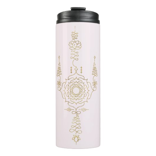 *~* Gold Glitter Crown Chakra Totem Blush Pink Thermosbeker (Voorkant)