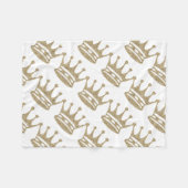 Gold Glitter Crown Fleece Deken (Voorkant (Horizontaal))