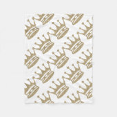 Gold Glitter Crown Fleece Deken (Voorkant)