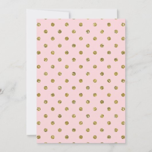 Gold Glitter Crown Floral Stippen Sweet 16 Party Kaart (Achterkant)