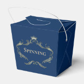 Gold Glitter Crown Lijst Blue Background Favor B Bedankdoosjes (Achterkant)