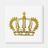Gold Glitter Crown Magneet (Voorkant)
