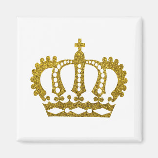 Gold Glitter Crown Magneet