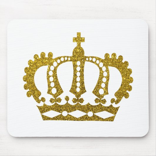 Gold Glitter Crown Muismat (Voorkant)