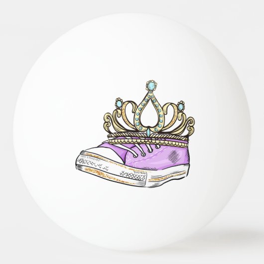Gold  Glitter Crown Pingpongbal (Achterkant)