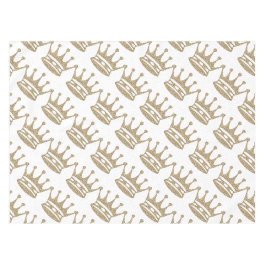 Gold Glitter Crown Tafelkleed (Voorkant (Horizontaal))